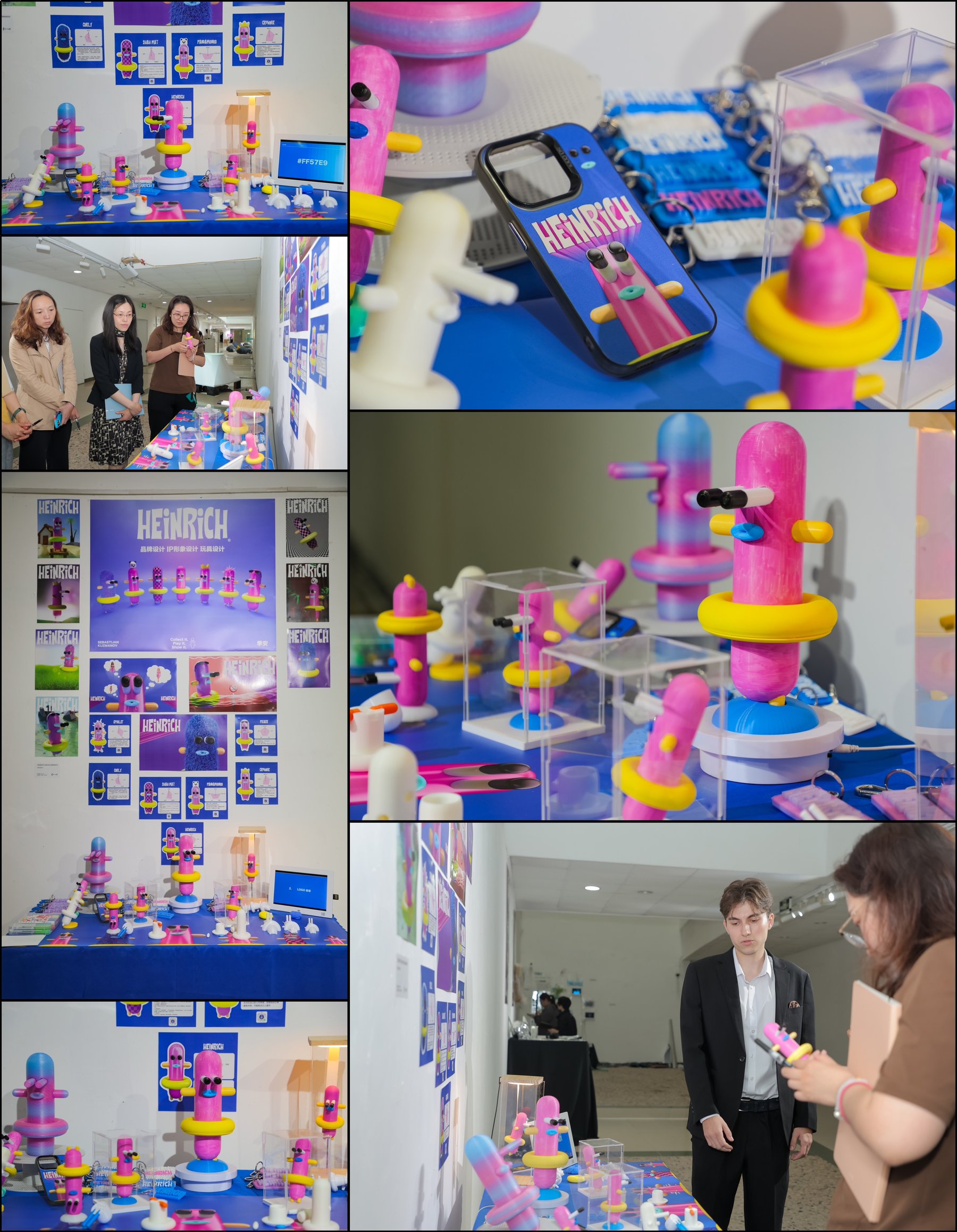 Heinrich product closeups and exhibition presentation